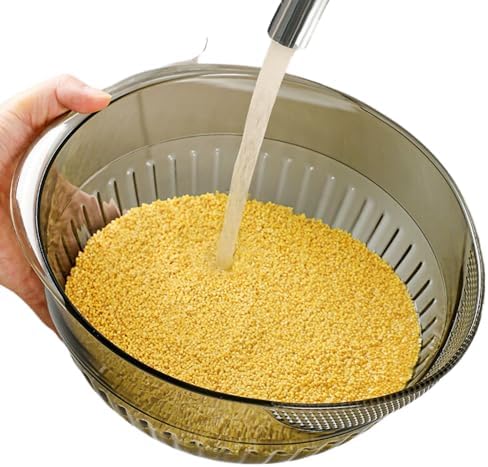 Kitchen Utensil Gadgets Kitchen Gadgets-381 淘米神器洗米筛淘米盆厨房过滤芝麻豆浆洗菜盘沥水蓝淘洗米神器 image 3