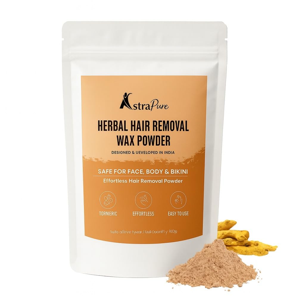 Astrapure Herbal Hair Removal wax powder for women & Men, 5 min Painless & Quick Solution for waxing for face, body, Underarms,Bikini & Intimate Area,Easy to use at home, No chemicals - No Irritation, No Skin rashes 100gm ( Pack of 1)-image-40