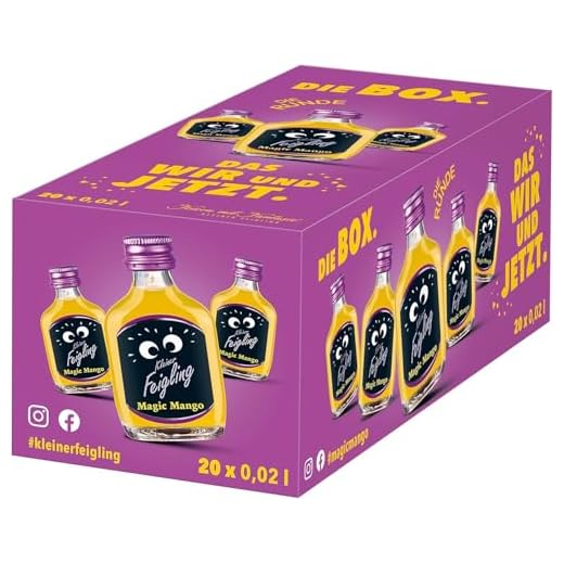 Kleiner Feigling | Magic Mango | 20 x 20 ml | Marken-Spirituose | Premium Likör | Feiern mit Fantasie | Der Party-Shot