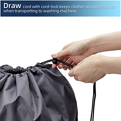 Nicogena Wash Me Laundry Bag 2 Packs, 28X40 Inches Rips & Tears Resistant Large Dirty Clothes Storage Bag, Machine Washable, Heavy Duty Laundry Hamper Liner For College Students, Sky Blue&Gray #TOP3