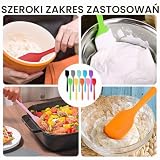 Zestaw 10 silikonowych skrobaków do ciasta, odporne na wysokie temperatury do 500°C, wielokolorowe, silikonowe szpatułki z metalowym rdzeniem, skrobak kuchenny do gotowania i pieczenia