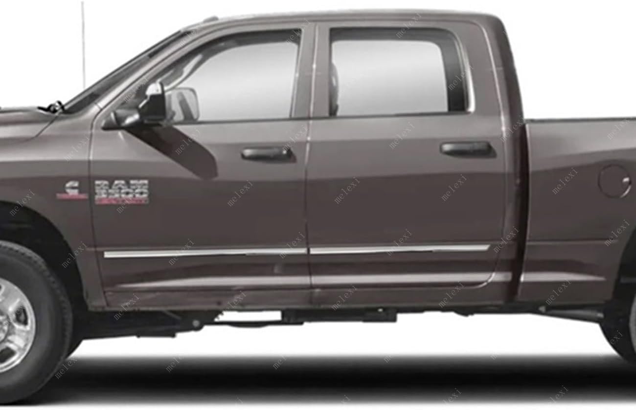 Generic MELEXI Chrome Side Door MOLDING 4 Door 4 PCS S.Steel Compatible with RAM 2500 3500 Crew CAB 2011 to 2024