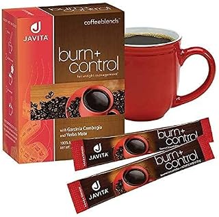 Javita Burn + Control Instant Coffee w Weight Management Herbs: Garcinia Cambogia & Yerba Mate - Slim Coffee with Help of Exercise, Keto Coffee for Diet Support, 1 box - 24 (4.55g) Sticks