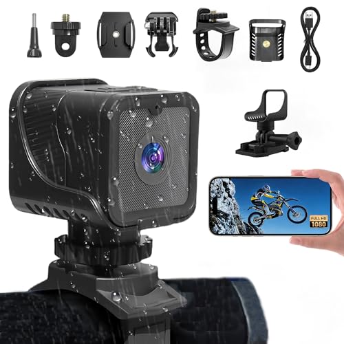 NinjaCam 1080P Mini Action Cam, 120° Weitwinkel Sportkamera, WiFi Actionkameras, Helmkamera Fahrrad, Action Kamera mit Loop-Aufzeichnung, wasserdichte Action-Kamera für den Alltag