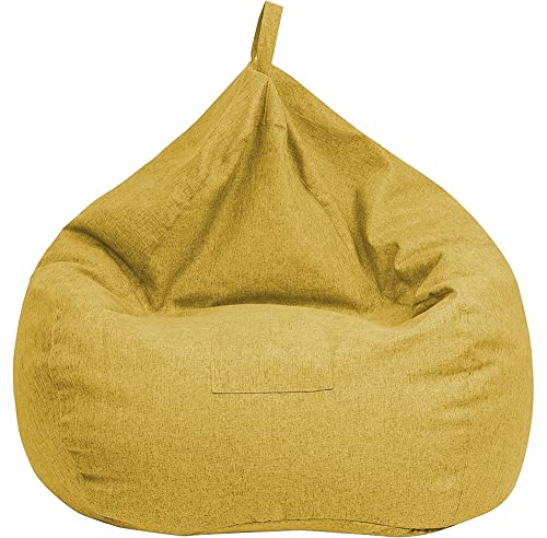 Storage Beanbag Cover Only No Insert Bean Bag Chair Protector Indoor Accessory For Kids, Teens, Adults Solid Yellow #TOP19