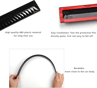 XmuxHai 4PCS Dent Prevent Car Door Protector,Door Molding Trim Kit Strips,Universal Door Protector Automotive Molding Trim,Prevents Dents Scratches,Bright (Black)
