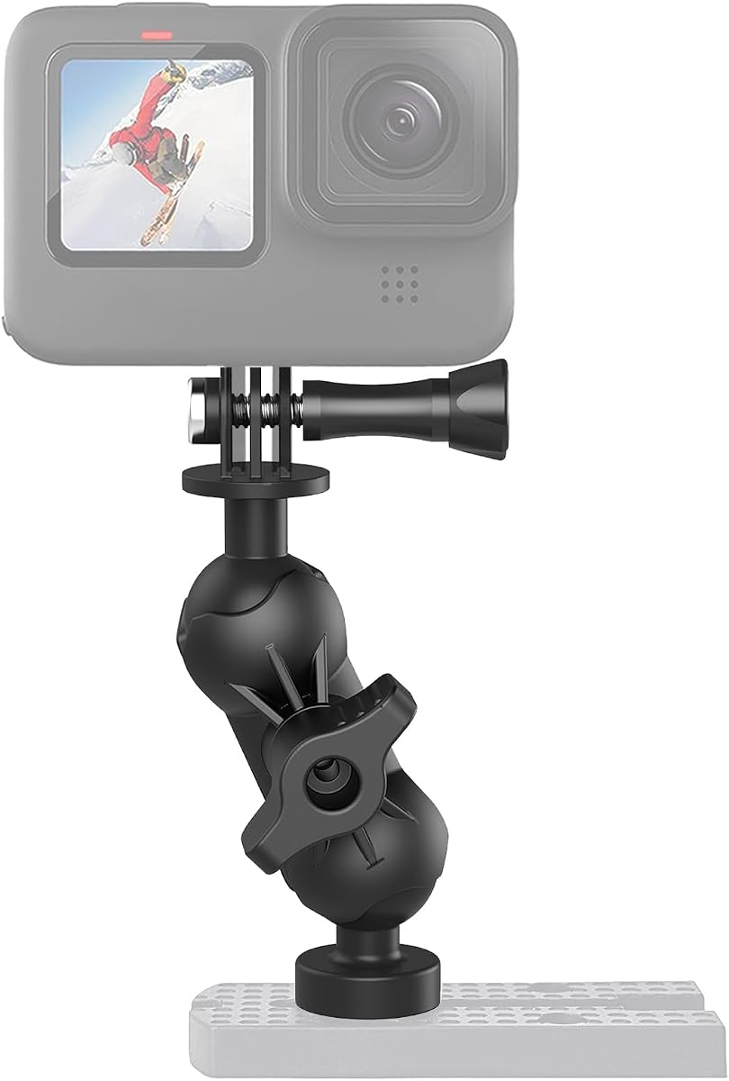 Soporte Universal para cámara de acción para Kayak, soporte para cámara con riel para Kayak ajustable de 360 grados, Compatible con soportes de tres puntas GoPro