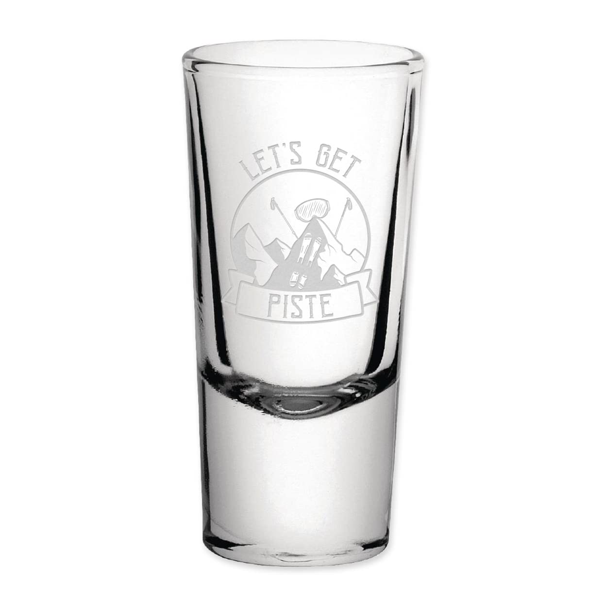 Gift Base Let's Get Piste Skiing Shot Shooter Glass Single 25ml Birthday For Tequila Rum Gin Whisky Wedding Favour Stag Hen Do