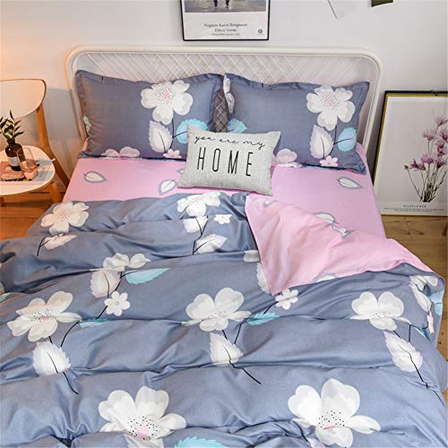 Housse de couette fleurie infroissable Chickw1, parure complète sans repassage
