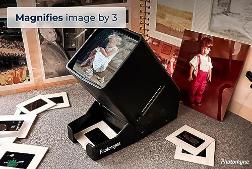 photomyne 35mm slide viewer film negative viewer with 3x magnification led light illuminated viewing usb or battery powered