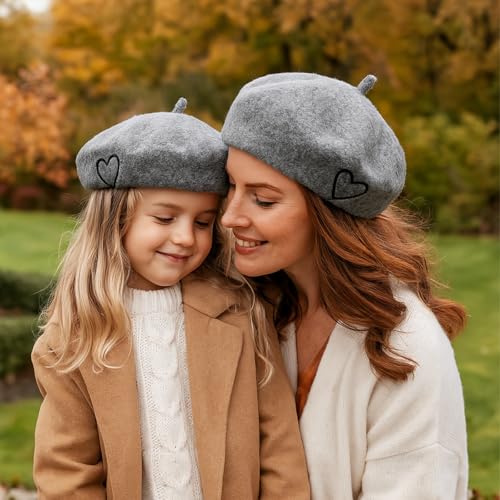 Gorro boina de lana estilo francés para mujer y bebé miniatura 4