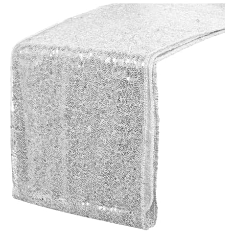 Silver Sequin Table Runner for Events Cover