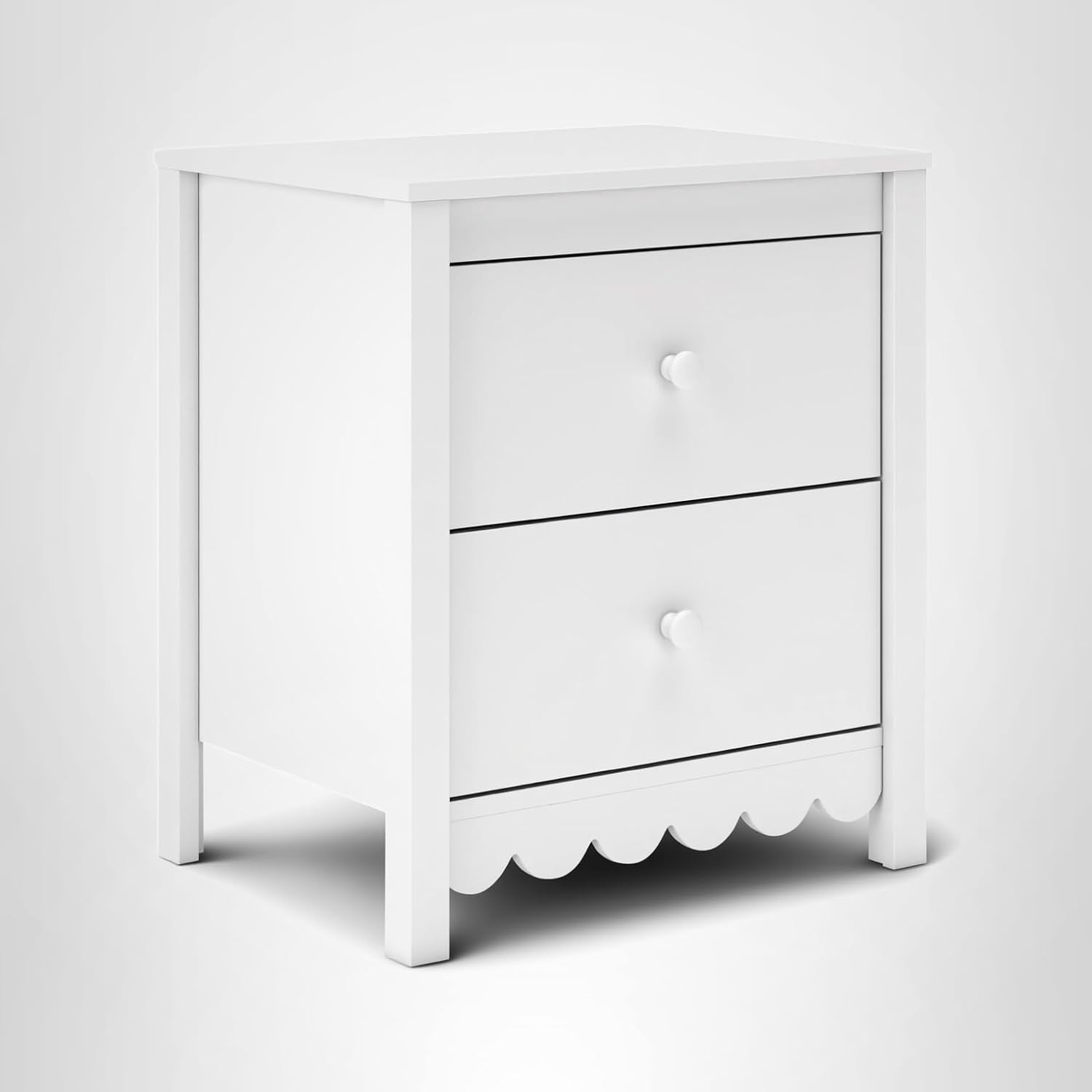 White Two-Drawer Nightstand