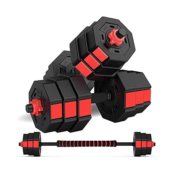 wolfyok Adjustable Dumbbell Set, Weights Dumbbells Set 44Lb/66Lb, 3 in 1 Free Weight Workout with Connector Used as Barbell, Push up Stand, Fitness Workout Equipment for Men Women Home Gym