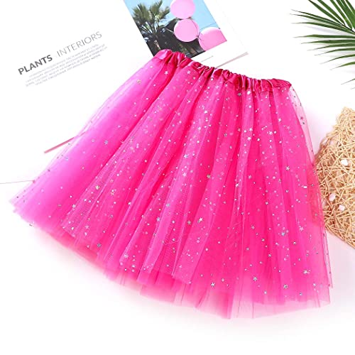 Victray Women's Tutu Skirts Tulle Tutu Skirt Ballet Dance Skirts Layered Tutu Short Skirt Party Festival Costume (Rose 1) #TOP2