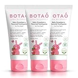 BOTAO Fluoride Free Baby Toothpaste | Natural Toddler Toothpaste | Strawberry Flavored - Training Toothpaste for Toddlers | EWG Verified, Vegan, SLS Free, Safe to Swallow, Aloe Vera (3 Pack)