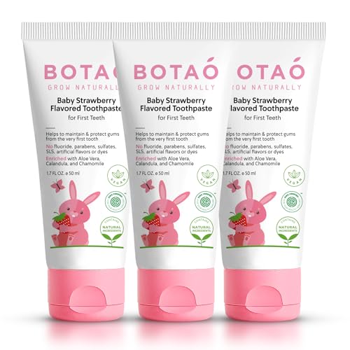 BOTAO Fluoride Free Baby Toothpaste | Natural Toddler Toothpaste | ...