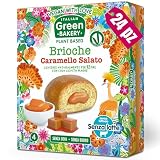 Brioches veganas rellenas con Crema de Caramelo Salado, Sin Leche ni Huevos, Bocaditos artesanales Plant Based con Masa Madre, 45 g x 24 uds (6 Paquetes) - Vegan With Love Italian Green Bakery