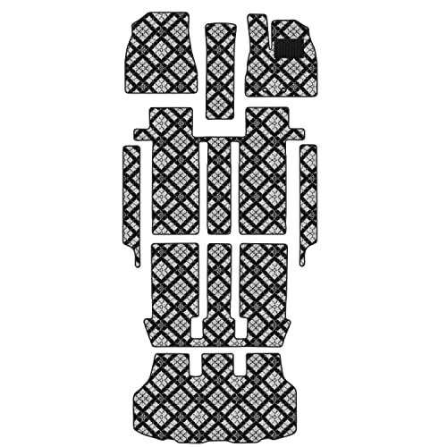 Aviles ノア 80系 ヴォクシー 80系 エスクァイア 80系 フロアマット + ステップマット + トランクマット (ラゲッジマット)【16色から選択】(1:ガソリン 7人,02:ダイヤチェック × グレー)