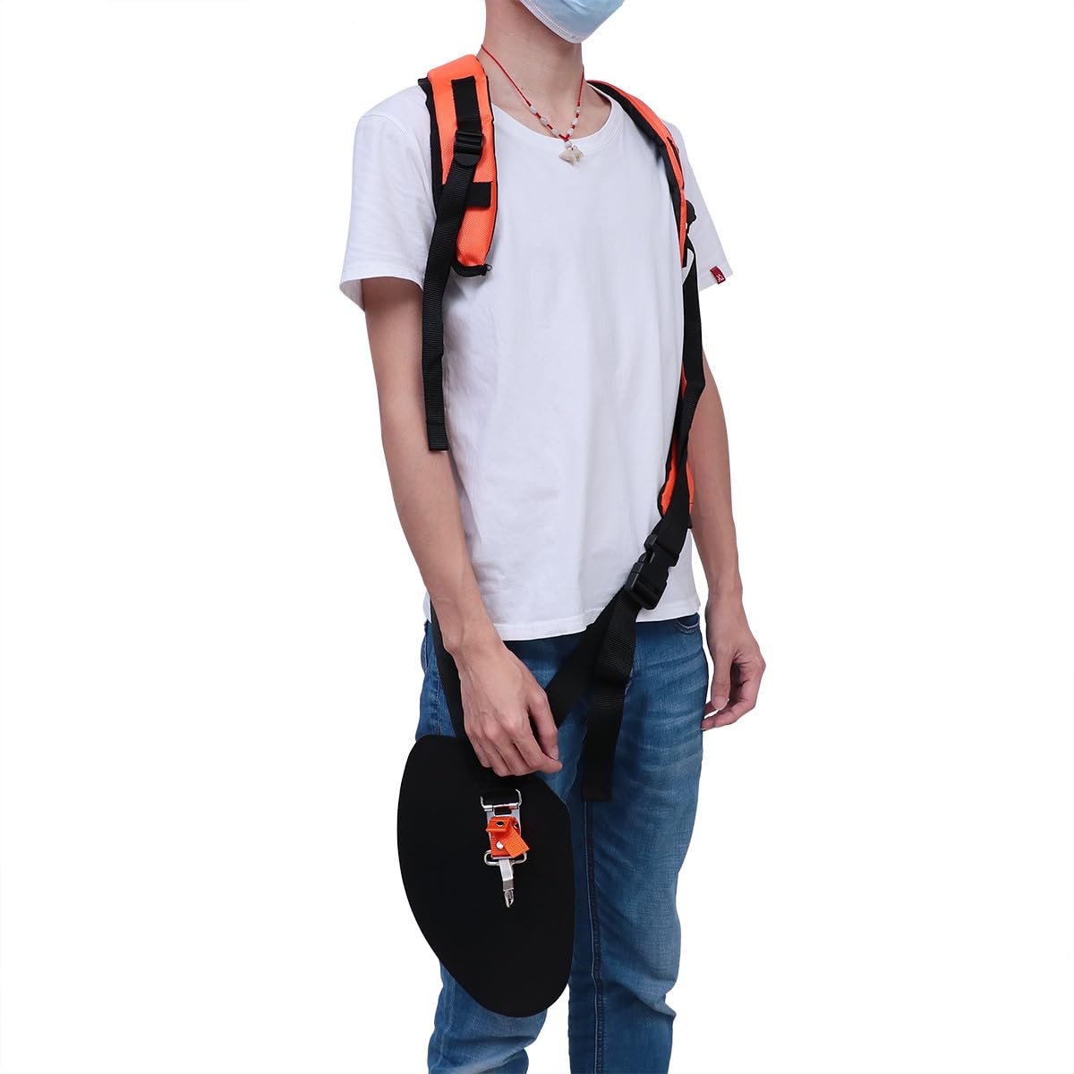 Veemoon Cinturón Acolchado Material Oxford Resistente y Fácil de Usar Correa Ajustable en Forma Doble Hombro para Desbrozadora para Recortadora