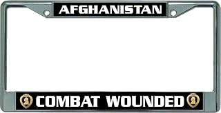 Afghanistan Purple Heart Combat Wounded Aluminum License Plate Frame