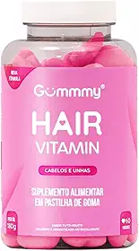 Gummy Hair original com 60 gomas Hair skin nails cabelos pele e unhas crescimento e força