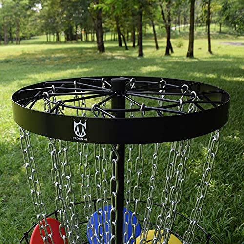 Disc Golf Basket With Disc Target Include 6 Discs, 1 Disc Carry Bag,24-Chain Portable Metal Golf Goals Baskets,Golf Basket #TOP6