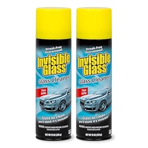 Invisible Glass 91164-2PK Premium Aerosol Glass Cleaner Spray for Car Windshields and Windows, Automotive and Home Window Cleaner, Streak-Free, Ammonia-Free, Tint-Safe – 19 oz (Pack of 2)