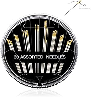 Redamancy Sewing Needles, 30 pcs 6 Sizes Needles, Hand Sewing Needles, Sharp Yarn Knitting Needles, Suitable for Hand Sewing, 3.1 cm, 3.6 cm, 4.2 cm, 4.3 cm, 4.6 cm, 5 cm