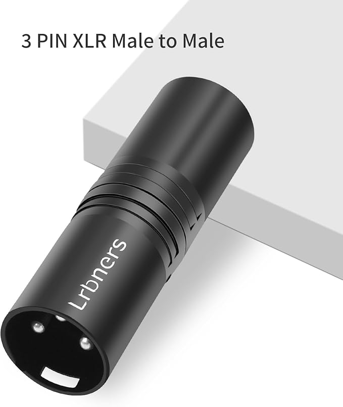 Adaptador de Audio XLR Macho a Macho, 3 Pines, Negro, Pack de 3 miniatura 3
