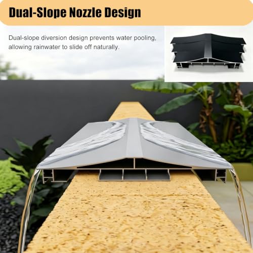 Deflector de lluvia de aluminio de 331mm para muros de patio 5