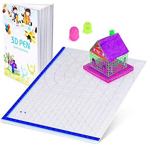 Tapis de stylo d'impression 3D avec modÃ¨le de base, avec livres de stylo 3D et 2 capuchons en silicone, excellent outil de dessin 3D