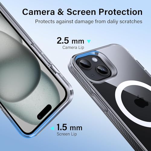 Image of PC & TPU Back Case Cover for Apple iPhone14 | Mag-Safe Compatible | Camera Protection | Transparent Mobile Phone Case Cover for Apple i Phone 14 / i Phone 14 | Transparent Back Cover