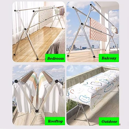 Séchoir à linge d'extérieur 150 cm en acier inoxydable compact - 5