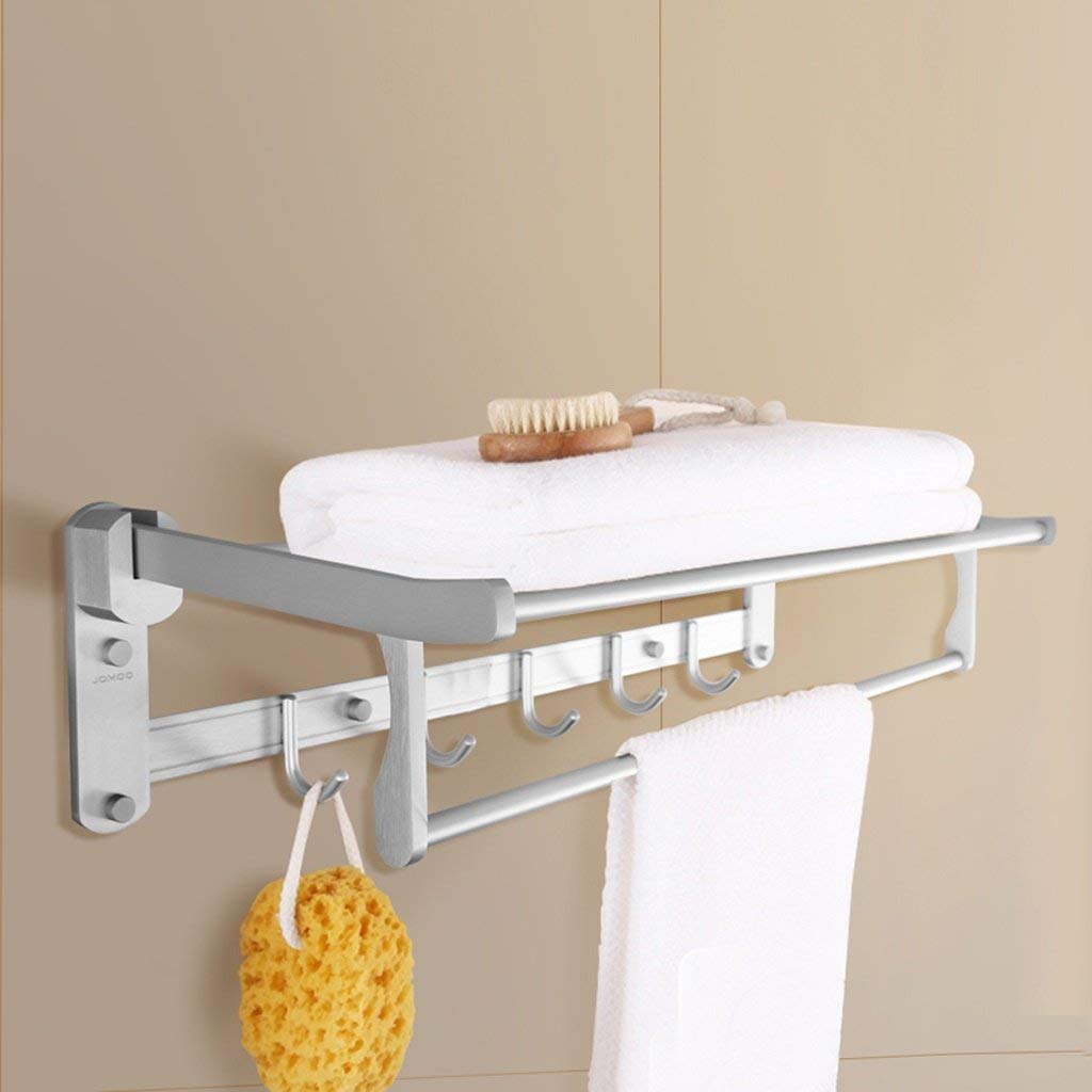 Porte-serviettes gain de place en aluminium pour petite salle de bain et douche moderne