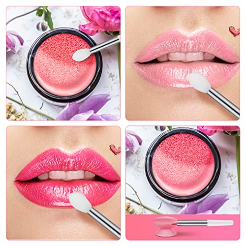 Brochas de labios de silicona que evitan manchas con tapas protectoras para viaje, 10pzs 5