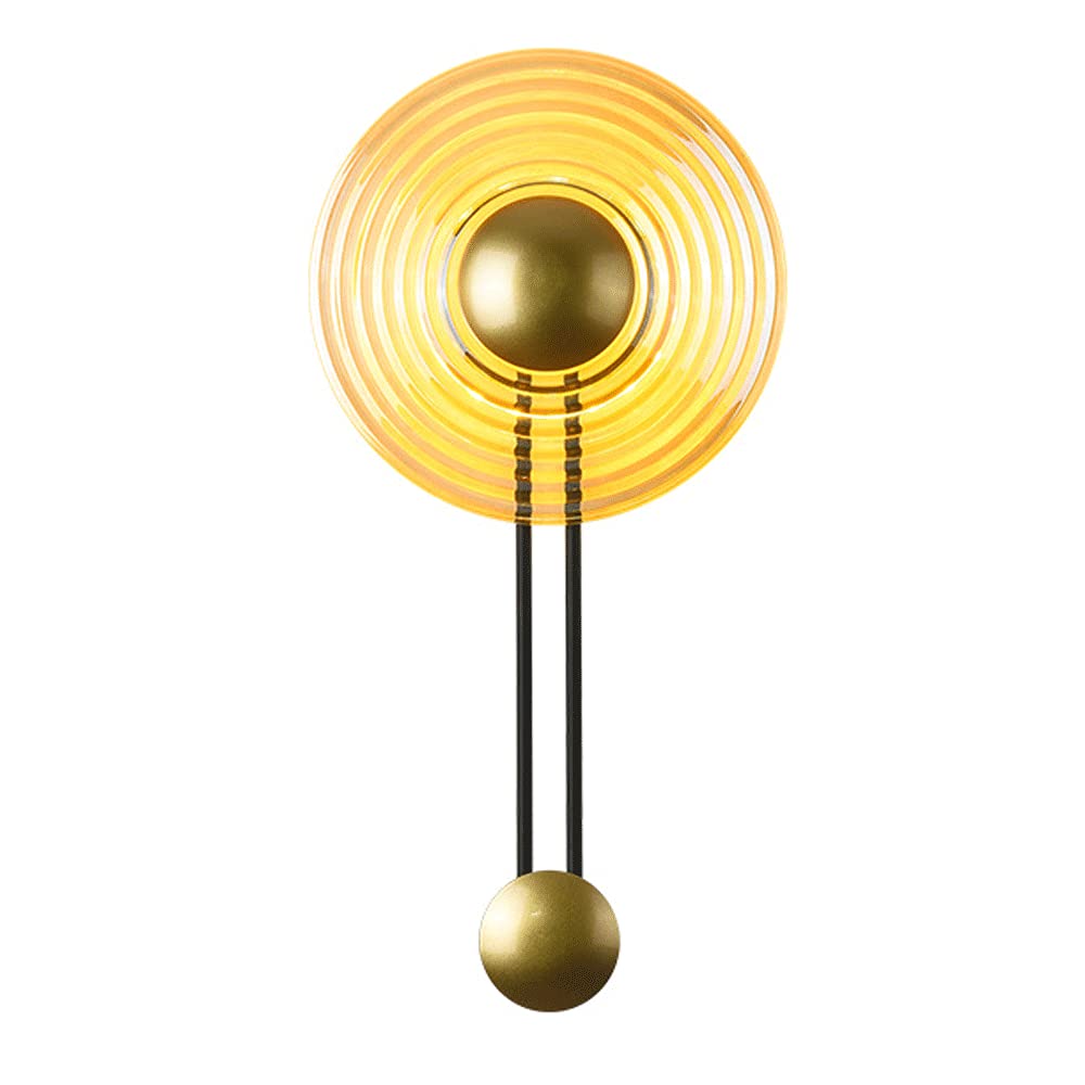 Aplique de pared LED de 5W en metal dorado y vidrio con efecto agua para salones modernos