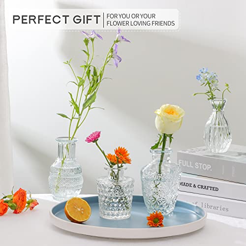 10 Glass Bud Vase Set, Bud Small Vases For Flowers, Clear Cute Bud Vases In Bulk - Mini Vintage Boho Vases For Home Wedding Table Decorations Centerpieces Flower Decor Set #TOP6