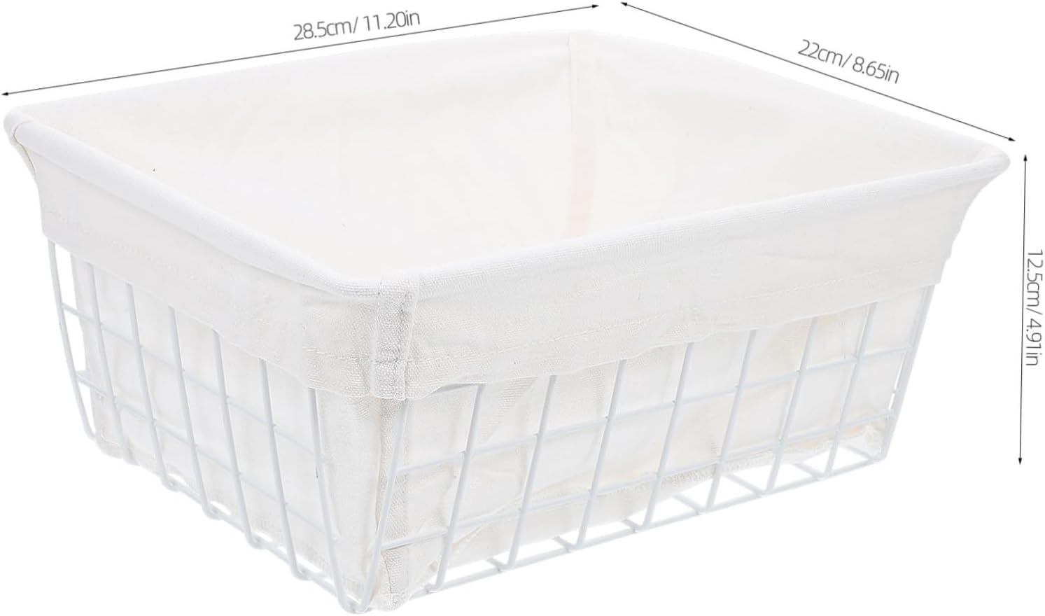 Japanese Style Iron Storage Basket with Lined Design for Office