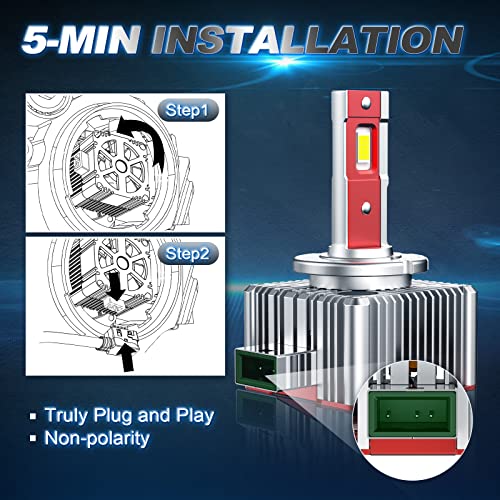 Cafopar D3S Led Headlight Bulbs 100W Super Bright, D3S D3R Wireless Led Bulb 100% Plug Play 6000K Super White Headlight Bulb 12000Lm Canbus Ready D3S Led Bulbs #TOP1
