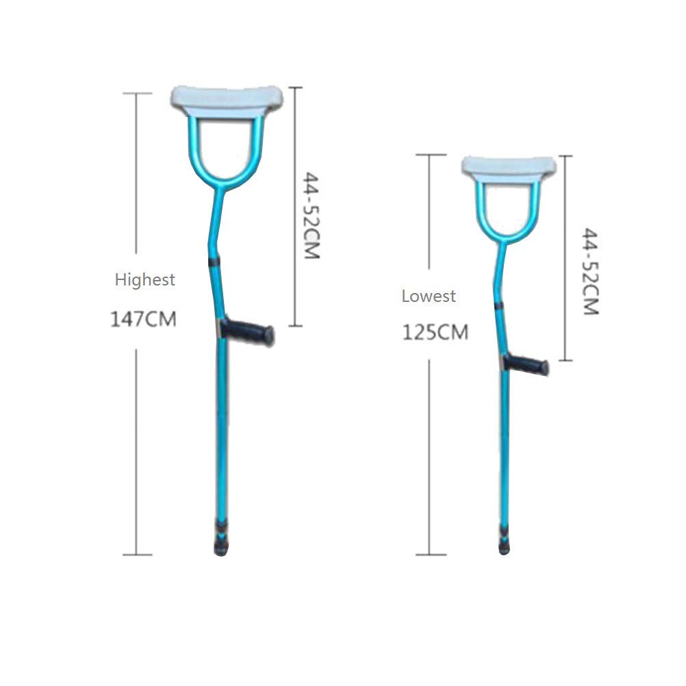 MU Ascellare Stampelle per Anziani Disabili Stampelle, Medico Ergonomica Regolabile in Altezza Pieghevole Walking Stick in Alluminio,1Pcs