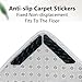 Rug Carpet Non Slip Grippers for Floors, Reusable and Washable Double Sided Carpet Tape Pads Removable, Strong Adhesive Grippers for Area Rugs, Keep Corners Flat, No Damaging(Trapezoidal,8Pcs)