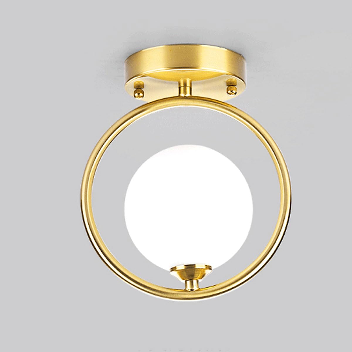 LANTANB Simple and Modern Golden Ceiling Lamp Glass Lampshade Flat Lighting Light Luxury Entrance Hall Ceiling Lights Suitable for Wardrobe Room Foyer