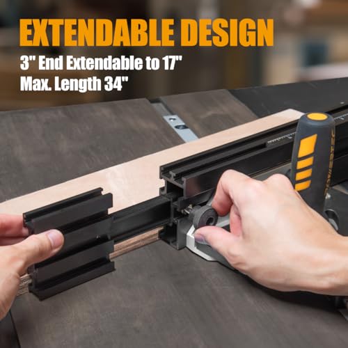 POWERTEC 71768 Telescoping Fence Extendable to 34", Miter Gauge Fence for Woodworking by POWERTEC - Image 3