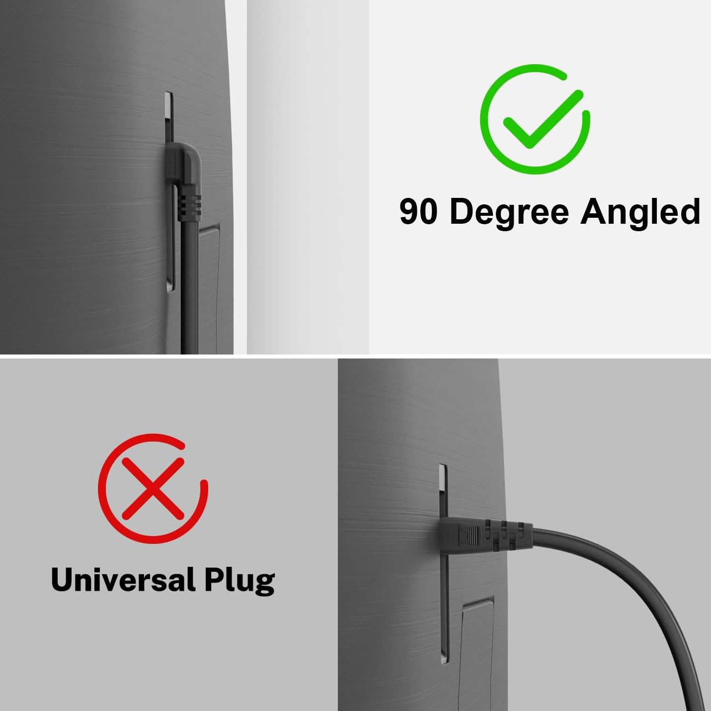 Figure 8 Power Lead - 2-Pin 90 Degree Angle IEC C7 Universal UK Plug Power Cable - Compatible Figure 8 cable for PS5, Xbox Series X, Smart LED TV, LG TV, Sony TV (1.5M)