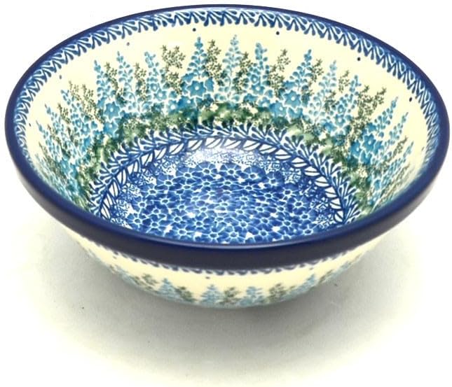 Polish Pottery Bowl - Medium Nesting (6 1/2") - Virginia Blue Bells