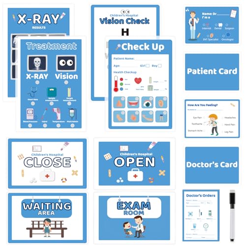 8 PCS Kids Pretend Play Doctor Set Hospital Playset for...