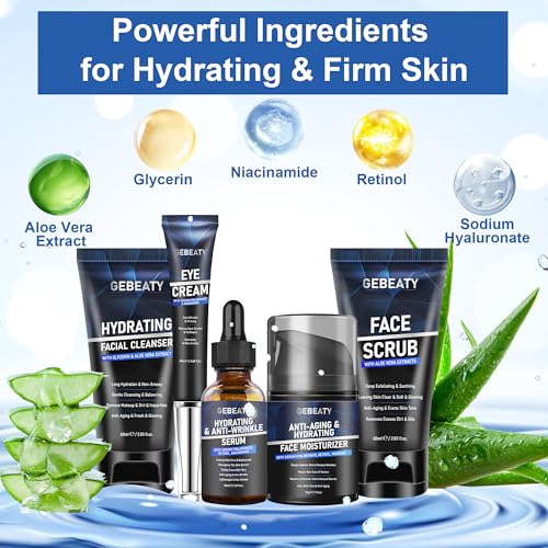 Mens Skin Care Kit,Skin Care for Men,Deep Hydrate,Moisturize,Firm Skin,Gentle Men's Facial Skin Care Routine Kit for Men Christmas Valentines Birthday Gifts for Him Boyfriend Husband Fathers Dad - Image 3