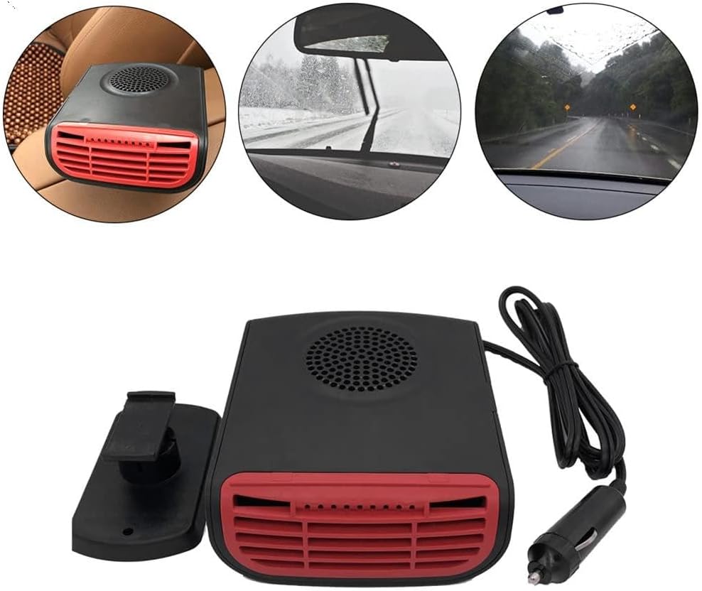 Portable Car More Chioce 150W Car Heating Fan Windshield Defogger Defroster 2 in 1 Cooling Heating Fan Plug in Cigarette Lighter