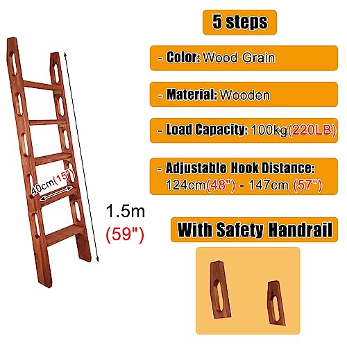 Escalera de madera para caravanas y literas de apartamentos pequeños 3